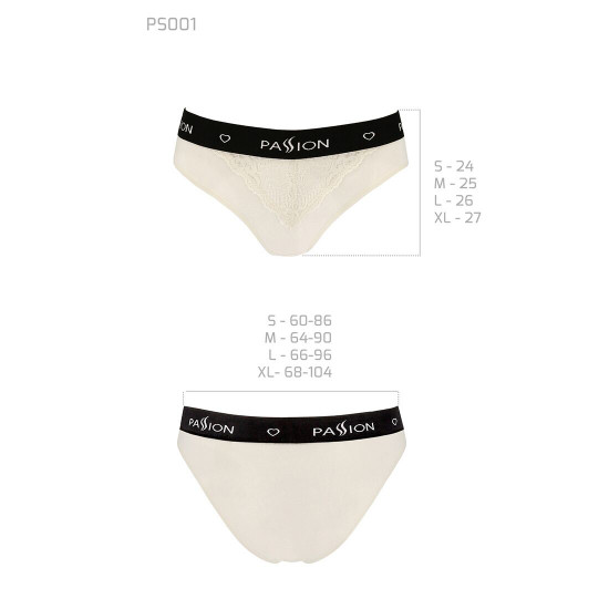 Трусики з широкою гумкою і мереживом Passion PS001 PANTIES ecru, size S Трусики з широкою гумкою і мереживом Passion PS001 PANTIES ecru, size S