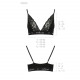Эластичный топ с кружевом Passion PS001 TOP S, black