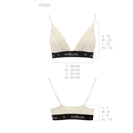 Еластичний топ з мереживом Passion PS001 TOP ecru, size L Еластичний топ з мереживом Passion PS001 TOP ecru, size L