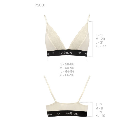 Еластичний топ з мереживом Passion PS001 TOP ecru, size M Еластичний топ з мереживом Passion PS001 TOP ecru, size M