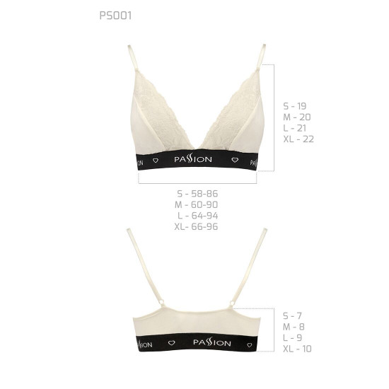 Еластичний топ з мереживом Passion PS001 TOP ecru, size XL Еластичний топ з мереживом Passion PS001 TOP ecru, size XL