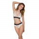 Еластичний топ з мереживом Passion PS001 TOP ecru, size XL Еластичний топ з мереживом Passion PS001 TOP ecru, size XL