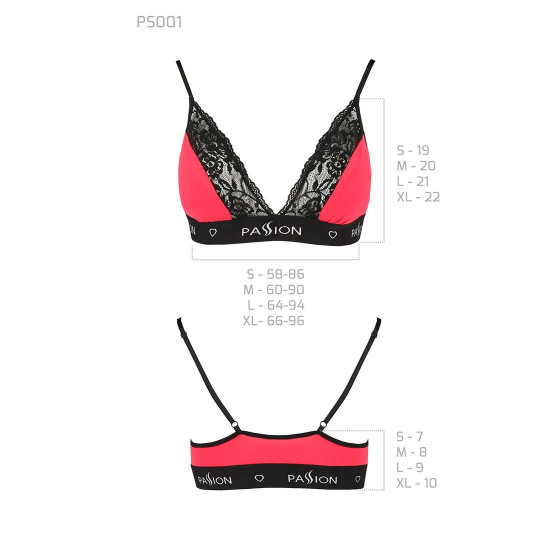Еластичний топ з мереживом Passion PS001 TOP red-black, size L Еластичний топ з мереживом Passion PS001 TOP red-black, size L