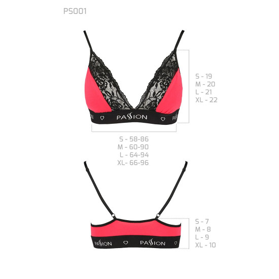 Еластичний топ з мереживом Passion PS001 TOP red-black, size S Еластичний топ з мереживом Passion PS001 TOP red-black, size S