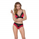 Еластичний топ з мереживом Passion PS001 TOP red-black, size XL Еластичний топ з мереживом Passion PS001 TOP red-black, size XL