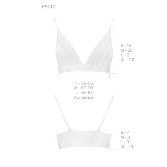Еластичний топ з мереживом Passion PS001 TOP white, size XL Еластичний топ з мереживом Passion PS001 TOP white, size XL