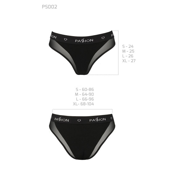 Трусики з прозорою вставкою Passion PS002 PANTIES black, size S Трусики з прозорою вставкою Passion PS002 PANTIES black, size S