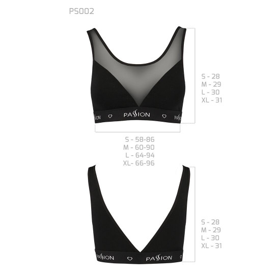 Топ з прозорою вставкою Passion PS002 TOP black, size L Топ з прозорою вставкою Passion PS002 TOP black, size L