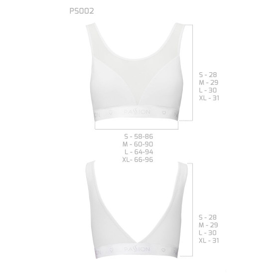 Топ з прозорою вставкою Passion PS002 TOP white, size XL Топ з прозорою вставкою Passion PS002 TOP white, size XL