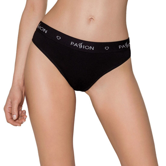 Трусики-сліпи з бавовни та еластаном Passion PS004 PANTIES black, size S Трусики-сліпи з бавовни та еластаном Passion PS004 PANTIES black, size S