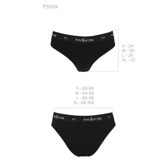 Трусики-сліпи з бавовни та еластаном Passion PS004 PANTIES black, size S Трусики-сліпи з бавовни та еластаном Passion PS004 PANTIES black, size S