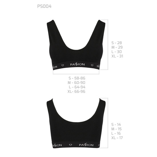 Спортивний топ з широкою гумкою Passion PS004 TOP black, size M Спортивний топ з широкою гумкою Passion PS004 TOP black, size M