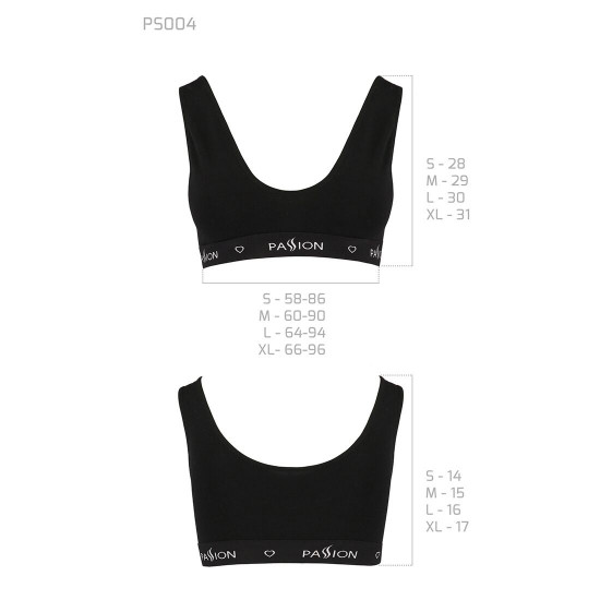 Спортивний топ з широкою гумкою Passion PS004 TOP black, size S Спортивний топ з широкою гумкою Passion PS004 TOP black, size S