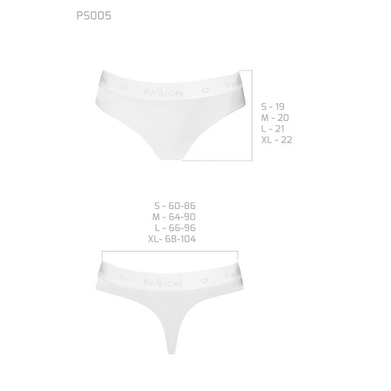 Трусики-бразиліана з бавовни Passion PS005 PANTIES white, size L Трусики-бразиліана з бавовни Passion PS005 PANTIES white, size L
