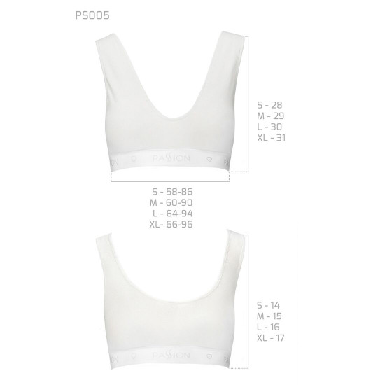 Спортивний топ з еластичної бавовни Passion PS005 TOP white, size S Спортивний топ з еластичної бавовни Passion PS005 TOP white, size S