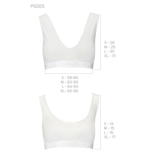Спортивний топ з еластичної бавовни Passion PS005 TOP white, size XL Спортивний топ з еластичної бавовни Passion PS005 TOP white, size XL