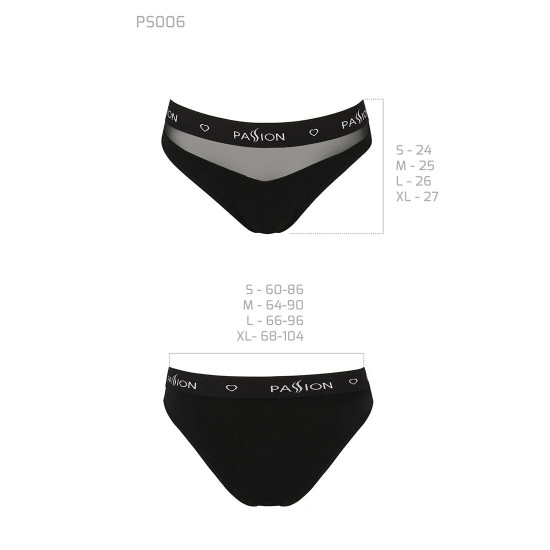 Трусики з прозорою вставкою Passion PS006 PANTIES black, size M Трусики з прозорою вставкою Passion PS006 PANTIES black, size M