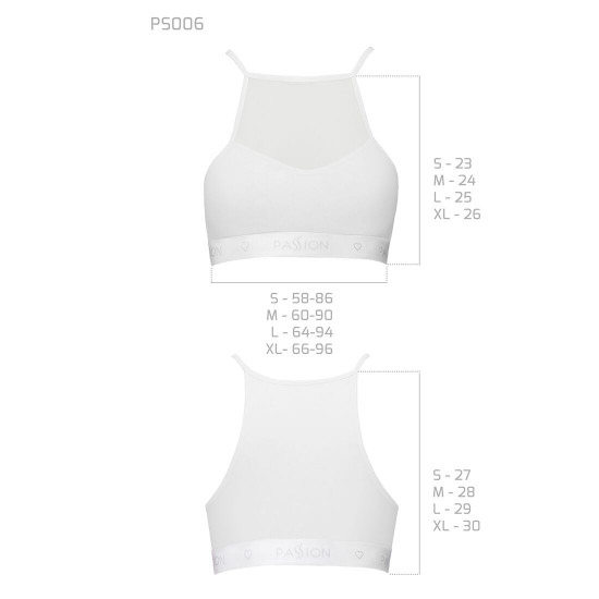Спортивний топ з прозорою вставкою Passion PS006 TOP white, size M Спортивний топ з прозорою вставкою Passion PS006 TOP white, size M