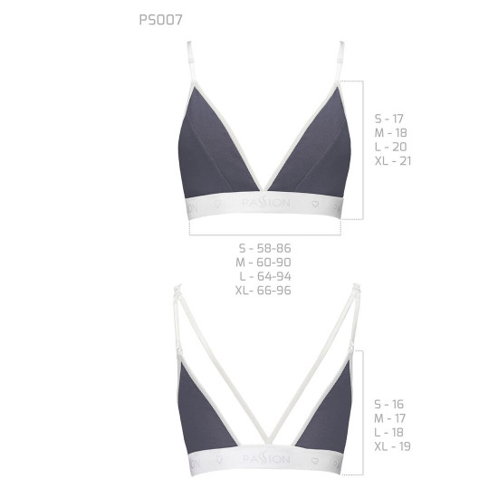 Спортивний топ з подвійними бретелями Passion PS007 TOP dark grey, size L Спортивний топ з подвійними бретелями Passion PS007 TOP dark grey, size L