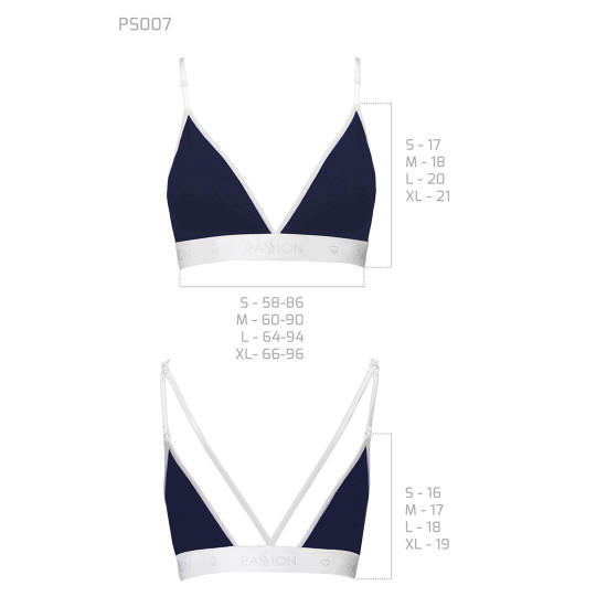 Спортивний топ з подвійними бретелями Passion PS007 TOP navy blue, size L Спортивний топ з подвійними бретелями Passion PS007 TOP navy blue, size L