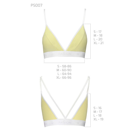 Спортивний топ з подвійними бретелями Passion PS007 TOP yellow, size XL Спортивний топ з подвійними бретелями Passion PS007 TOP yellow, size XL