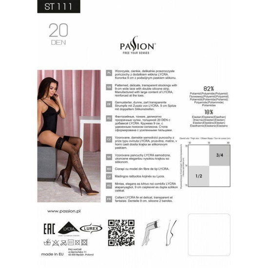 Чорні панчохи з ефектом тату Passion ST111 nero 1/2 (20 den) Чорні панчохи з ефектом тату Passion ST111 nero 1/2 (20 den)
