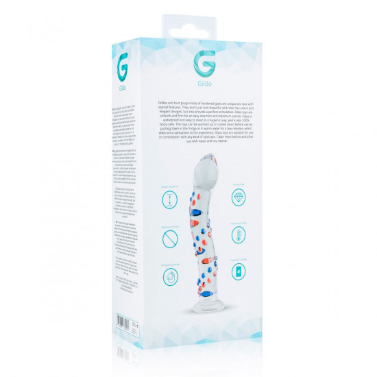 Скляний ділдо з вигинами і малюнком Gildo Glass Dildo No. 3 Скляний ділдо з вигинами і малюнком Gildo Glass Dildo No. 3