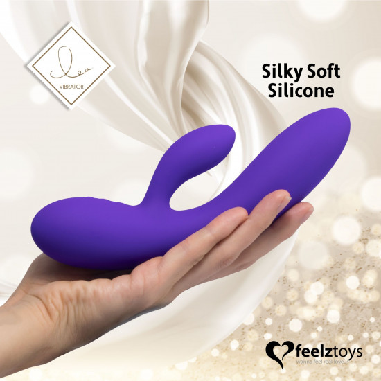 Гнучкий вібратор кролик з двома моторами FeelzToys Lea Rabbit Vibrator Medium Purple Гнучкий вібратор кролик з двома моторами FeelzToys Lea Rabbit Vibrator Medium Purple