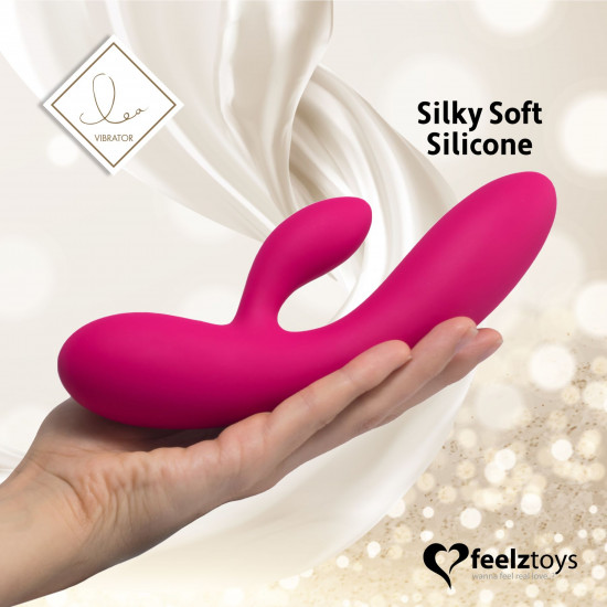 Гнучкий вібратор кролик з двома моторами FeelzToys Lea Rabbit Vibrator Rubine Red Гнучкий вібратор кролик з двома моторами FeelzToys Lea Rabbit Vibrator Rubine Red