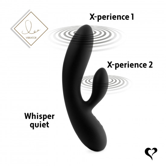 Гнучкий вібратор кролик з двома моторами FeelzToys Lea Rabbit Vibrator Black Гнучкий вібратор кролик з двома моторами FeelzToys Lea Rabbit Vibrator Black
