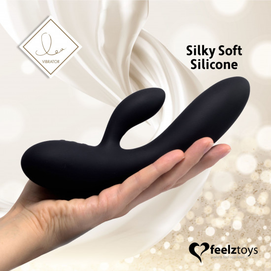 Гнучкий вібратор кролик з двома моторами FeelzToys Lea Rabbit Vibrator Black Гнучкий вібратор кролик з двома моторами FeelzToys Lea Rabbit Vibrator Black