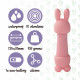 Міні-вібратор FeelzToys Mister Bunny Pink з двома насадками Міні-вібратор FeelzToys Mister Bunny Pink з двома насадками