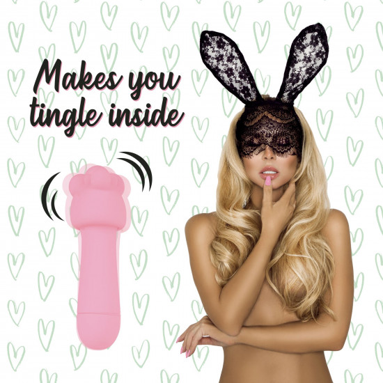 Міні-вібратор FeelzToys Mister Bunny Pink з двома насадками Міні-вібратор FeelzToys Mister Bunny Pink з двома насадками