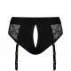 Кружевные трусы для страпона с подвязками для чулок Strap-On-Me DIVA HARNESS - L