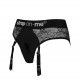 Кружевные трусы для страпона с подвязками для чулок Strap-On-Me DIVA HARNESS - L