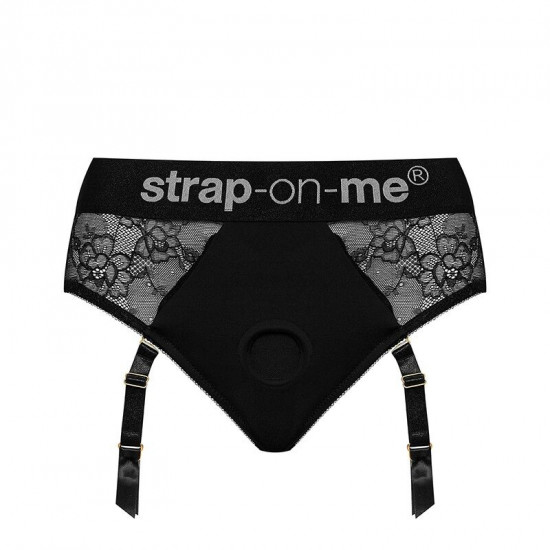 Мереживні труси для страпону з підв'язками для панчох Strap-On-Me DIVA HARNESS - M Мереживні труси для страпону з підв'язками для панчох Strap-On-Me DIVA HARNESS - M