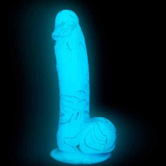 Фалоімітатор, що світиться у темряві, ADDICTION - LUKE - 7.5"- BLUE G.I.D. / W PB, 19 см, силікон Фалоімітатор, що світиться у темряві, ADDICTION - LUKE - 7.5"- BLUE G.I.D. / W PB, 19 см, силікон