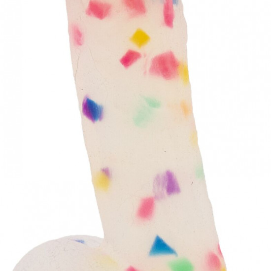 Фалоімітатор з конфетті ADDICTION - PARTY MARTY 7.5″ - FROST & CONFETTI, 19 см, силікон Фалоімітатор з конфетті ADDICTION - PARTY MARTY 7.5″ - FROST & CONFETTI, 19 см, силікон