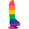 Райдужний фалоімітатор ADDICTION - JUSTIN - 8 "- RAINBOW, 20,3 см, силікон, вібропуля в подарунок