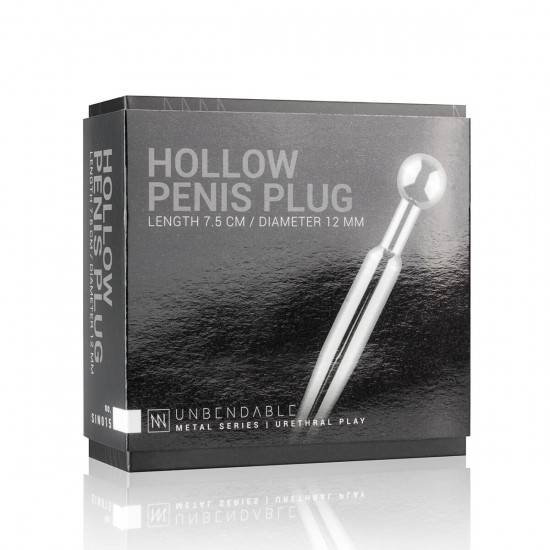 Порожнинний уретральний стимулятор Sinner Gear Unbendable – Hollow Penis Plug, довжина 7,5см, діамет Порожнинний уретральний стимулятор Sinner Gear Unbendable – Hollow Penis Plug, довжина 7,5см, діамет