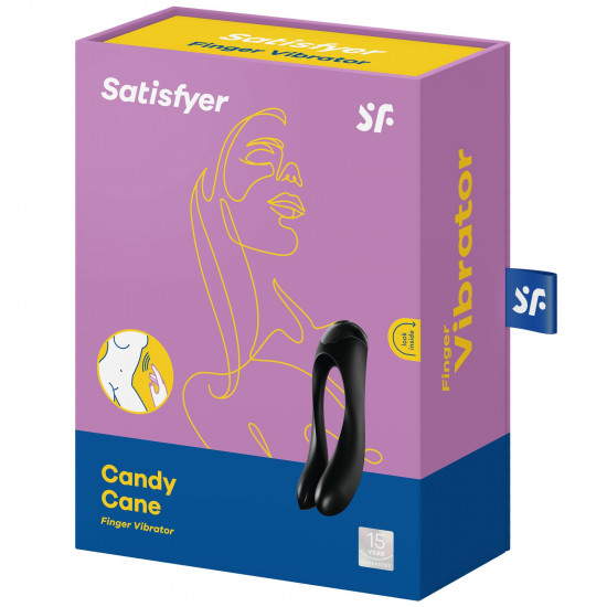 Вібратор на палець Satisfyer Candy Cane Black Вібратор на палець Satisfyer Candy Cane Black