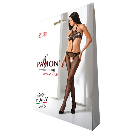Відкритий бодістокінг Passion BS080 black Відкритий бодістокінг Passion BS080 black