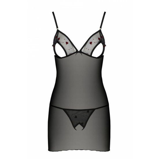 Сорочка з вирізами на грудях + стрінги LOVELIA CHEMISE black L/XL - Passion Сорочка з вирізами на грудях + стрінги LOVELIA CHEMISE black L/XL - Passion