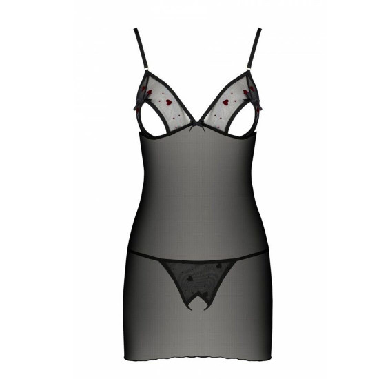 Сорочка з вирізами на грудях + стрінги LOVELIA CHEMISE black S/M - Passion Сорочка з вирізами на грудях + стрінги LOVELIA CHEMISE black S/M - Passion