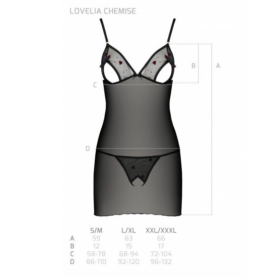 Сорочка з вирізами на грудях + стрінги LOVELIA CHEMISE black S/M - Passion Сорочка з вирізами на грудях + стрінги LOVELIA CHEMISE black S/M - Passion