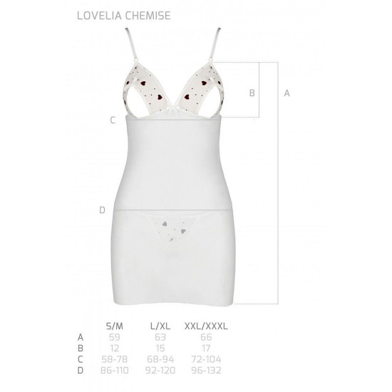 Сорочка з вирізами на грудях + стринги LOVELIA CHEMISE white XXL/XXXL - Passion Сорочка з вирізами на грудях + стринги LOVELIA CHEMISE white XXL/XXXL - Passion