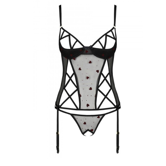 Корсет з підв'язками + стрінги LOVELIA CORSET black XXL/XXXL - Passion Корсет з підв'язками + стрінги LOVELIA CORSET black XXL/XXXL - Passion