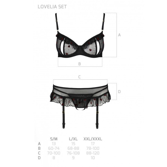 Сексуальний комплект з поясом для панчіх LOVELIA SET black L/XL - Passion Сексуальний комплект з поясом для панчіх LOVELIA SET black L/XL - Passion