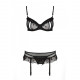Сексуальний комплект з поясом для панчіх LOVELIA SET black S/M - Passion Сексуальний комплект з поясом для панчіх LOVELIA SET black S/M - Passion