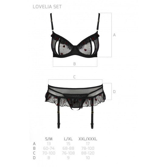 Сексуальний комплект з поясом для панчіх LOVELIA SET black S/M - Passion Сексуальний комплект з поясом для панчіх LOVELIA SET black S/M - Passion